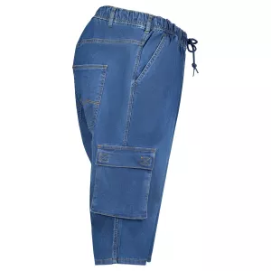 Jogging jeans pantacourt bleu délavé hyperstretch-5XL