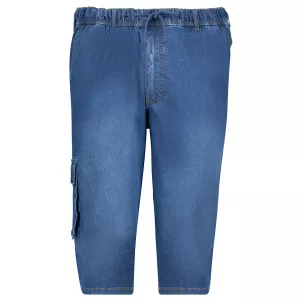 Jogging jeans pantacourt bleu délavé hyperstretch