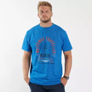 T-shirt Nordic Riviera nautique Mélange de bleu -5XL