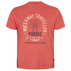 T-shirt Nordic Riviera nautique Mélange de rouge