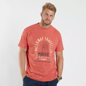 T-shirt Nordic Riviera nautique Mélange de rouge -2XL