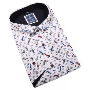 Chemise manche courte surf blanche de 2XL à 6XL