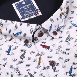 Chemise manche courte surf blanche de 2XL à 6XL-5XL