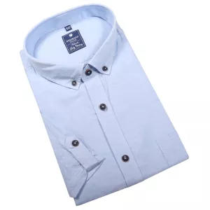 Chemise manche courte lin bleu clair de 2XL à 6XL