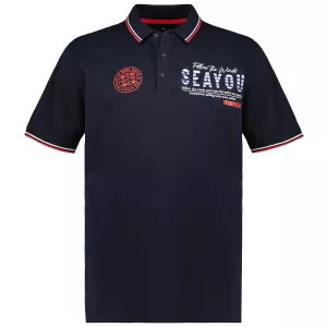 Polo piqué manche courte bleu marine 3XL à 8XL