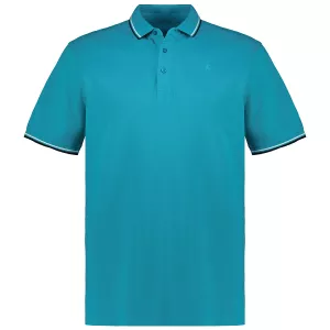 Polo piqué Kitaro à liserés vert menthe