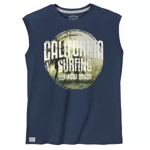 Débardeur California Surfing bleu denim esprit rétro