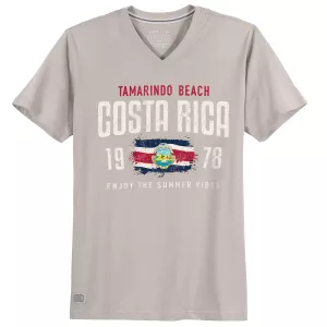 T-shirt col V Costa Rica gris clair