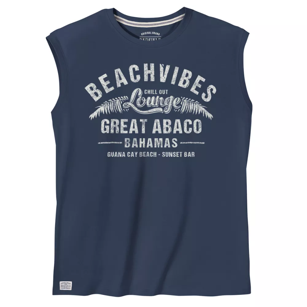 Débardeur Beach Vibes denim foncé ambiance Bahamas-5XL