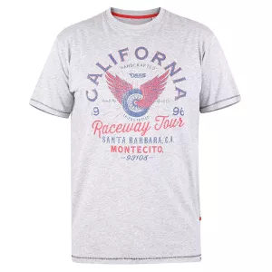 T-shirt D555 California Raceway Mélange de gris clair -4XL