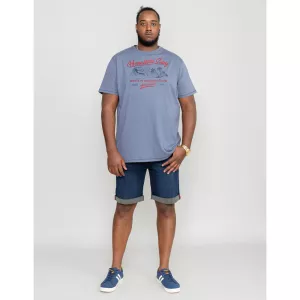 T-shirt D555 bleu motif Honolulu Surf-3XL