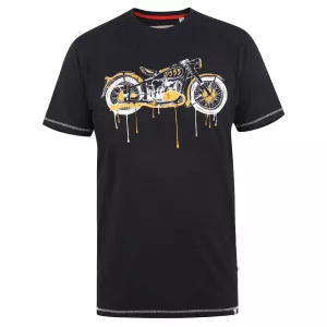 T-shirt D555 moto vintage noir