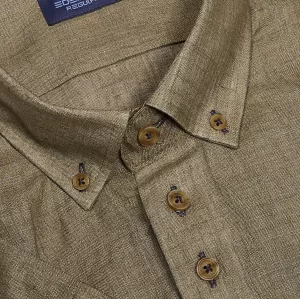 Chemise Eden Valley lin unie vert olive-6XL