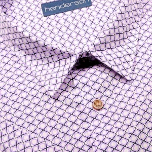 Chemise manches courtes blanche motif lila-2XL