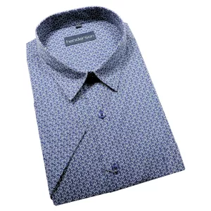 Chemise manche courte marine motif vert de 2XL à 5XL