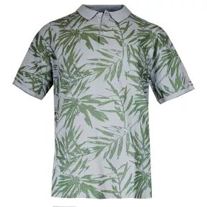 Polo manches courtes Mélange de vert feuilles palmier-4XL