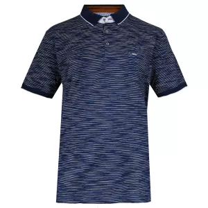 Polo manches courtes bleu marine motif ligne