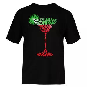 T-shirt manche courte noir Cokctail Margarita de 3XL à 8XL