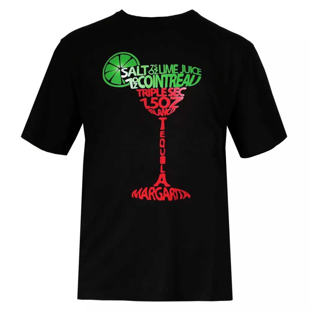 T-shirt manche courte noir Cokctail Margarita de 3XL à 8XL-4XL