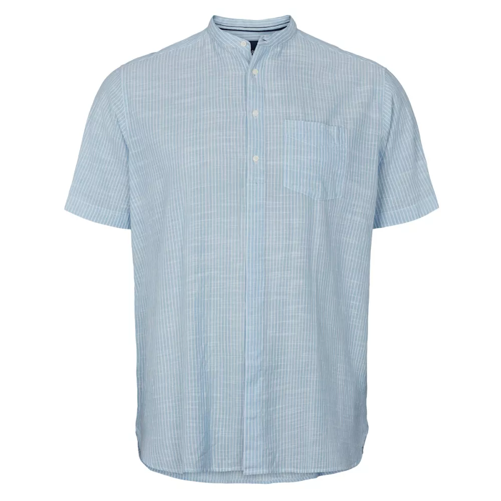 Chemise Mao manche courte bleu clair de 4XL à 6XL-5XL