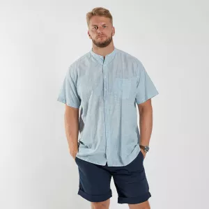 Chemise Mao manche courte bleu clair de 4XL à 6XL-5XL