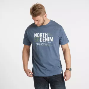 T-shirt North Denim Mélange de bleu Denim urbain-8XL