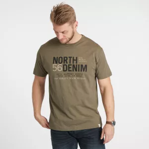 T-shirt North Denim mélange de vert olive urbain-8XL