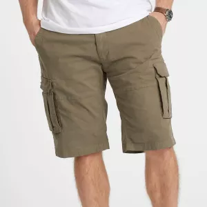 Bermuda cargo stretch vert olive pratique-P54