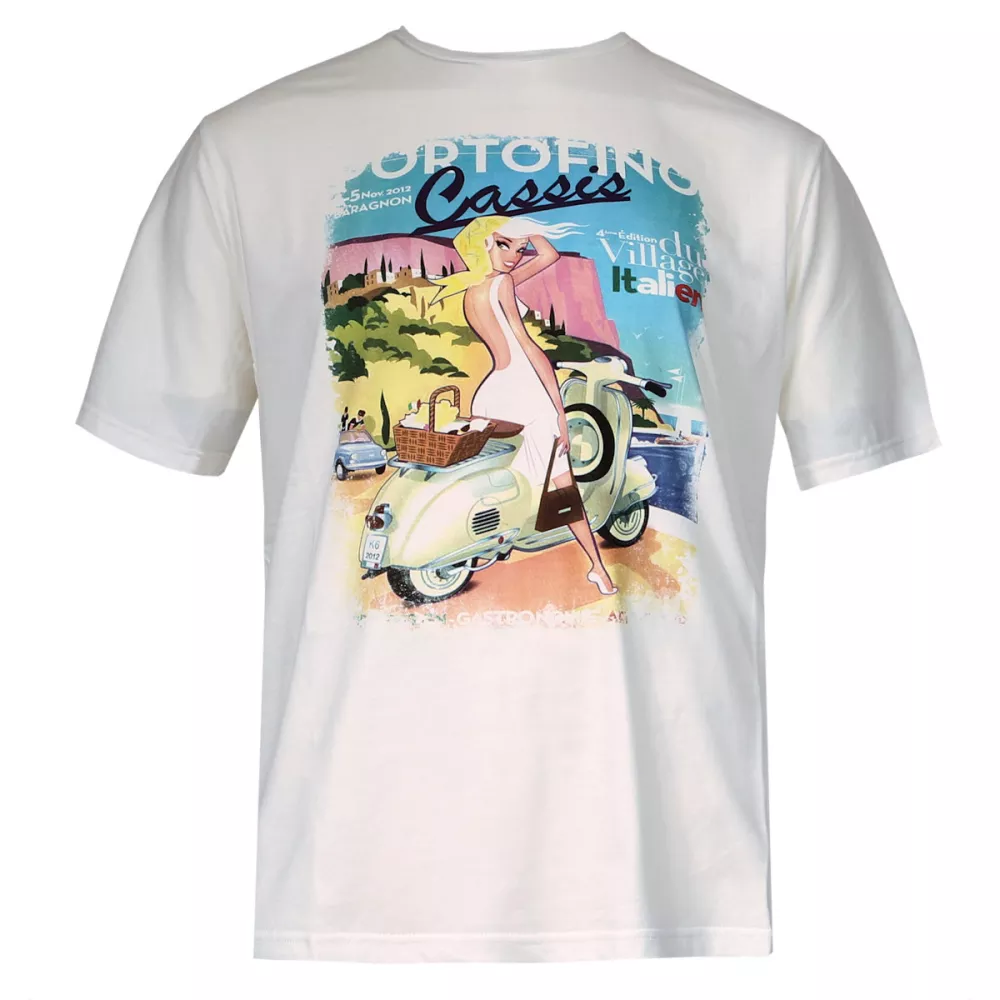 T-shirt Portofino scooter blanc-cassé-6XL