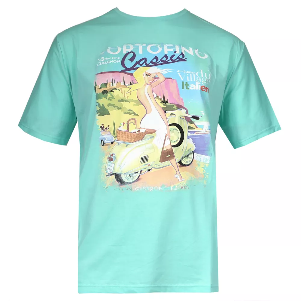 T-shirt Portofino scooter vert menthe-9XL