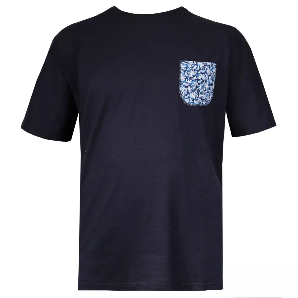 T-shirt manche courte -poche - bleu marine de 3XL à 8XL-7XL