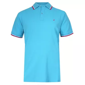 Polo Maxfort piqué contrasté bleu turquoise-4XL
