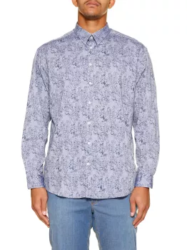Chemise manches longues fleur parme de 3XL à 10XL-5XL