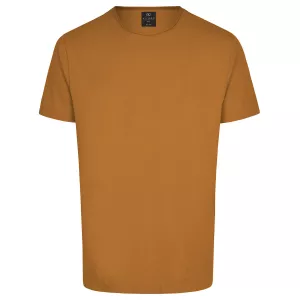 T-shirt uni col ample terracotta