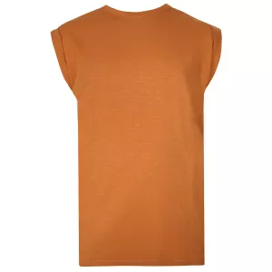 T-shirt sans manche uni terracotta casual-8XL