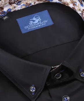 Chemise noire manche longue de 3XL à 6XL-5XL