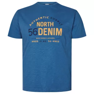 T-shirt North 56DENIM imprimé Bleu zéphir-2XL