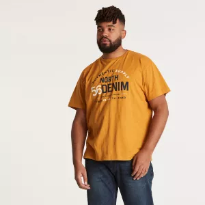 T-shirt North 56DENIM imprimé Jaune ocre-2XL