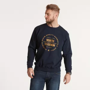 Sweat logo poitrine bleu marine molleton doux-3XL