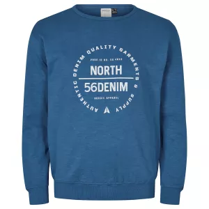 Sweat logo poitrine Bleu zéphir molleton doux-4XL
