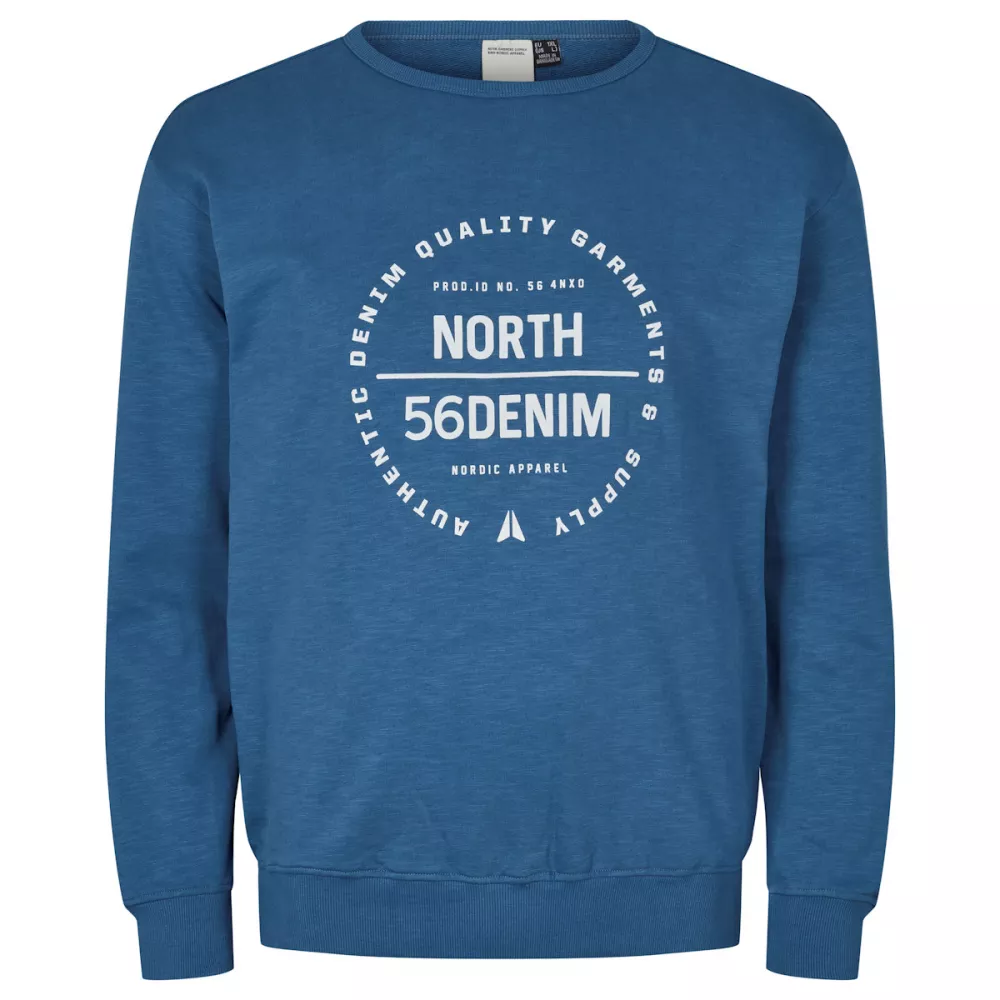 Sweat logo poitrine Bleu zéphir molleton doux-7XL