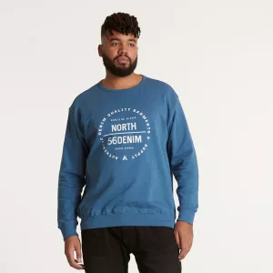 Sweat logo poitrine Bleu zéphir molleton doux-4XL