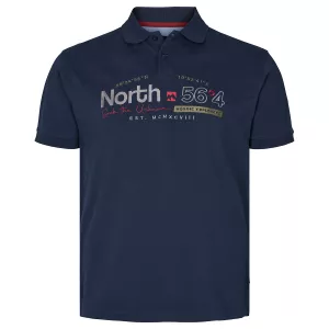 Polo piqué North 56°4 brodé bleu marine-2XL