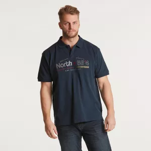 Polo piqué North 56°4 brodé bleu marine-2XL