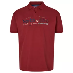 Polo piqué North 56°4 brodé bordeaux-2XL