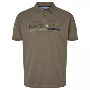 Polo piqué North 56°4 brodé vert olive-2XL