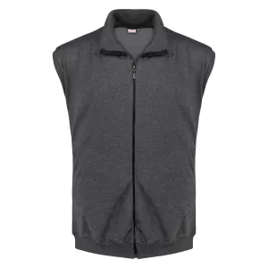 Veste sans manche zippée Mélange de gris foncé légère