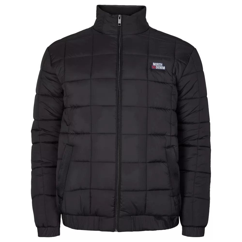 Doudoune matelassée noire coupe-vent urbain-7XL