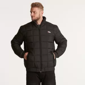 Doudoune matelassée noire coupe-vent urbain-4XL