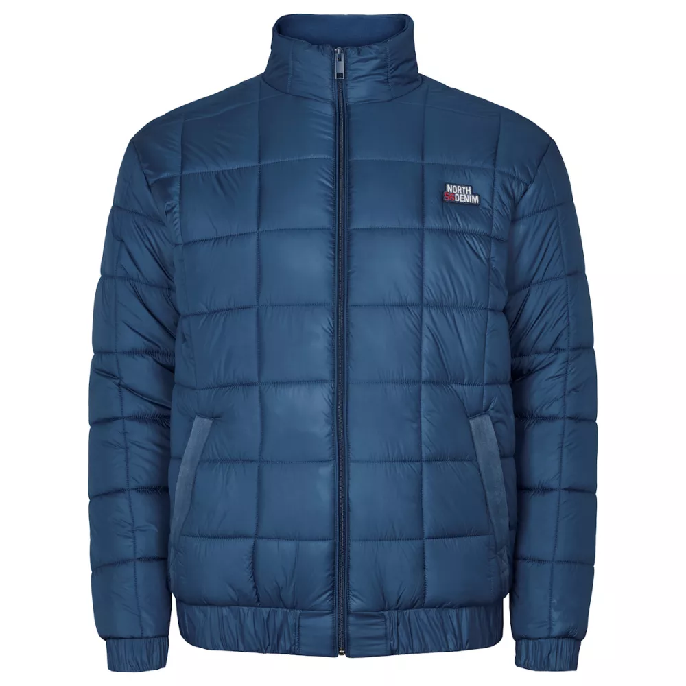 Doudoune matelassée bleue coupe-vent urbain-7XL